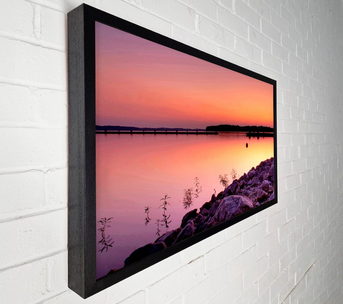  A Canvas Print of Peach Lake Calm Canvas Wall Art