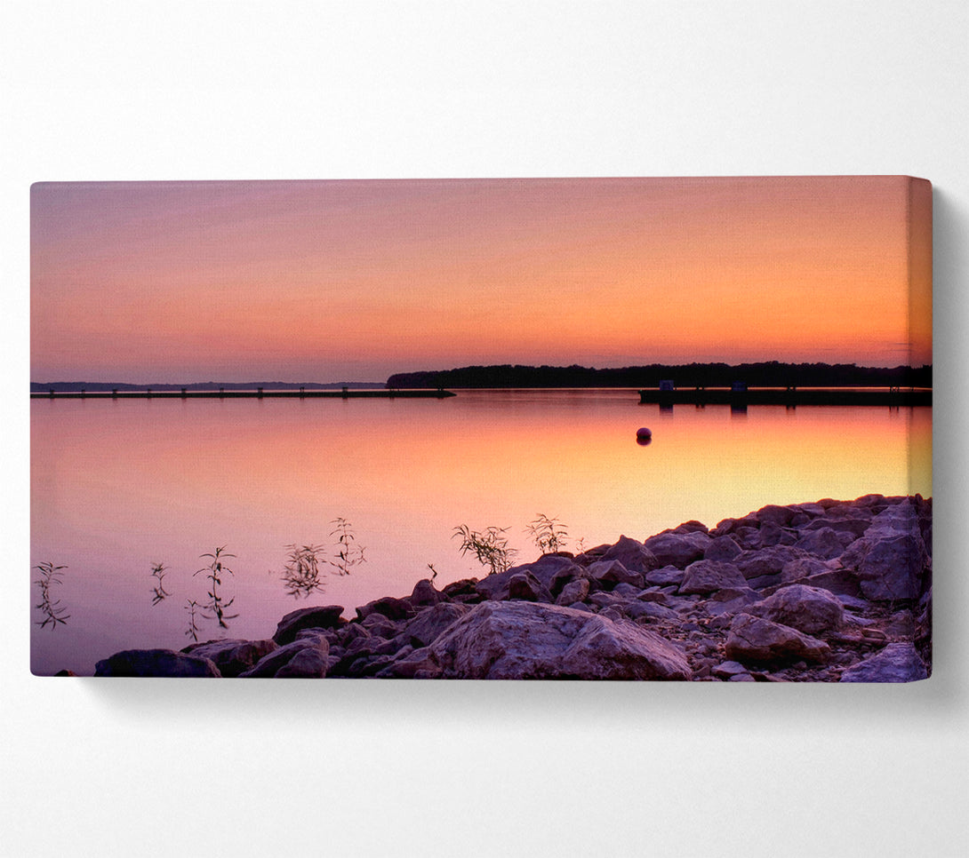  A Canvas Print of Peach Lake Calm Canvas Wall Art
