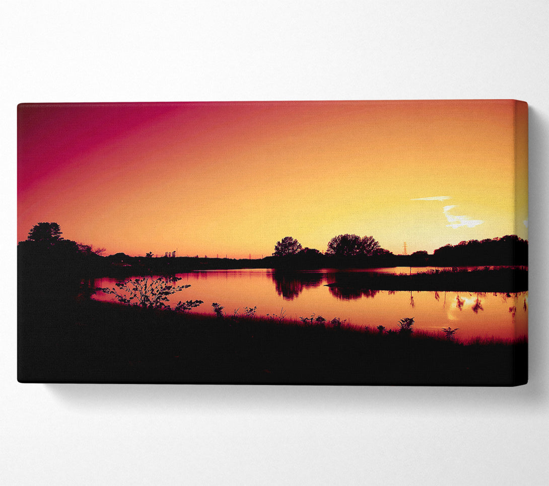  A Canvas Print of Lake At Sunset Canvas Wall Art
