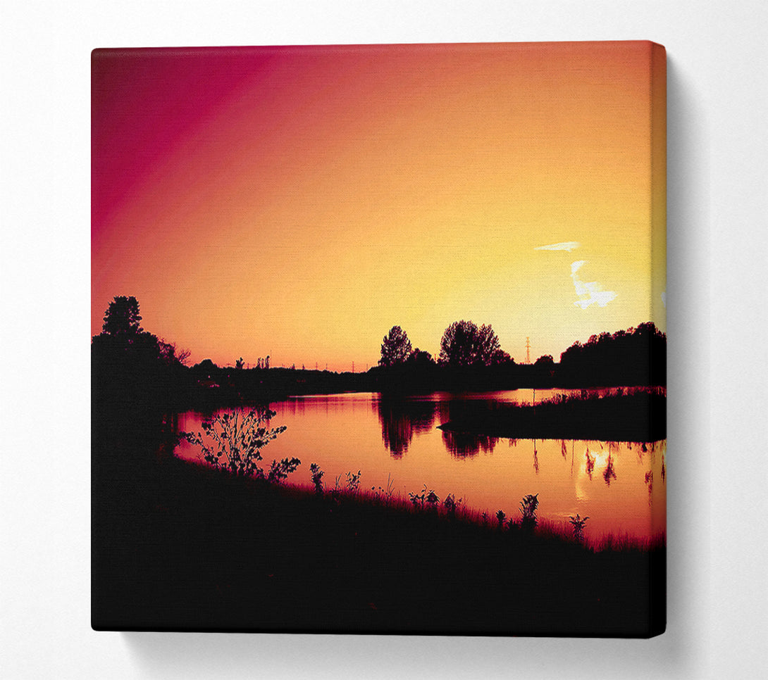  A Canvas Print of Lake At Sunset Canvas Wall Art