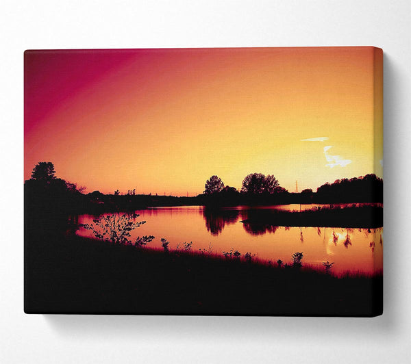  A Canvas Print of Lake At Sunset Canvas Wall Art