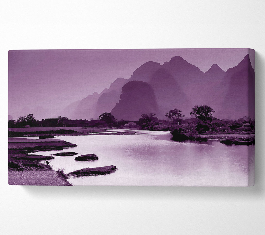  A Canvas Print of Mauve Mountain Lake Canvas Art