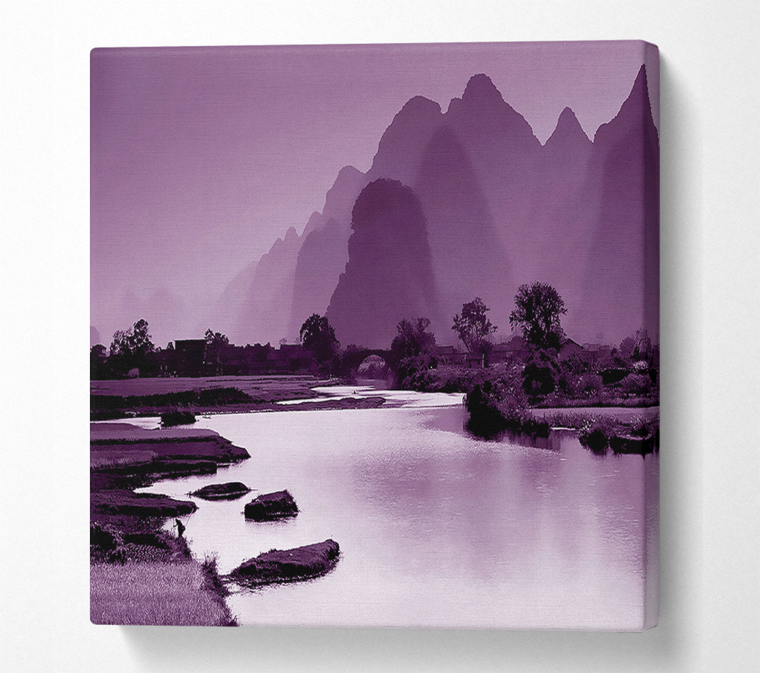  A Canvas Print of Mauve Mountain Lake Canvas Art