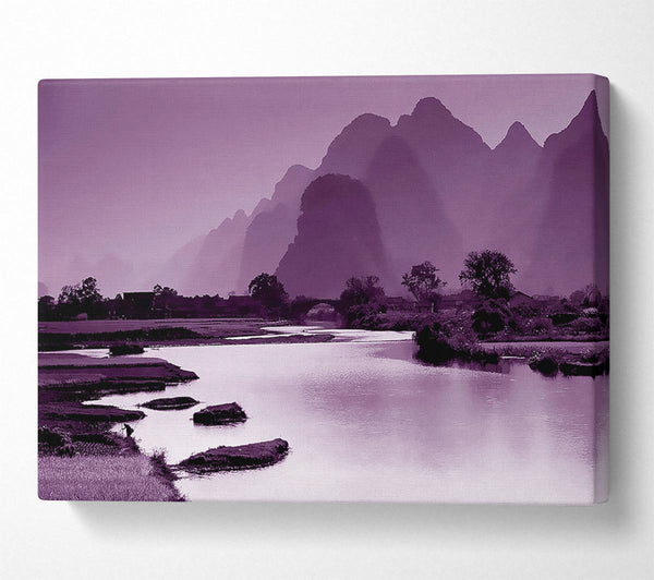  A Canvas Print of Mauve Mountain Lake Canvas Art