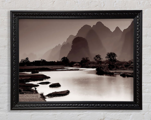Brown Mountain Paradise Framed Print