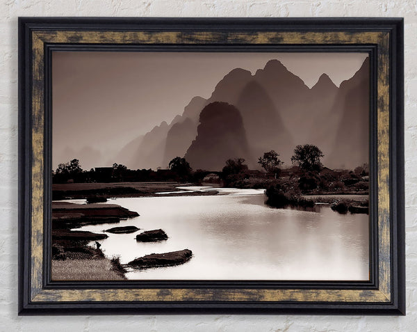 Brown Mountain Paradise Framed Print
