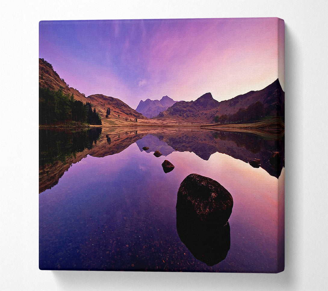  A Canvas Print of Lake Mountain Reflections Canvas Art