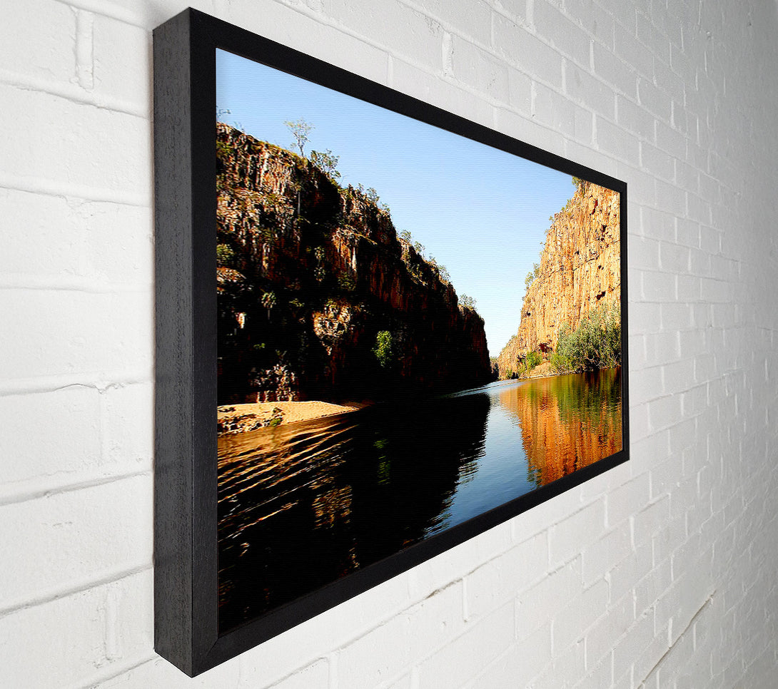  A Canvas Print of River Canyon Reflection Canvas Wall Art