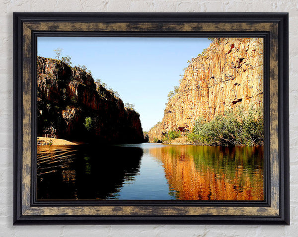 River Canyon Reflection Framed Print
