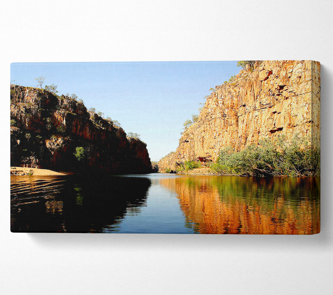  A Canvas Print of River Canyon Reflection Canvas Wall Art