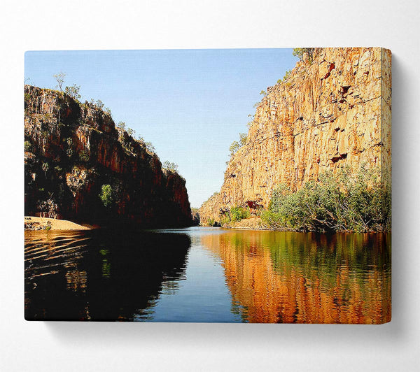  A Canvas Print of River Canyon Reflection Canvas Wall Art