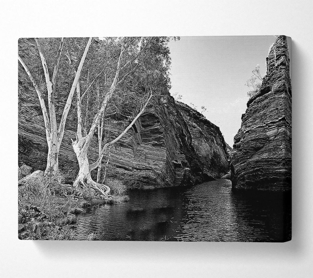  A Canvas Print of B n W Valley Still Waters Canvas Print