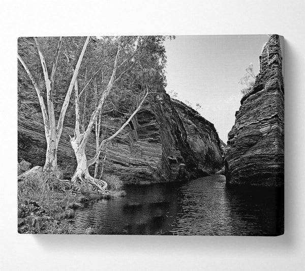  A Canvas Print of B n W Valley Still Waters Canvas Print