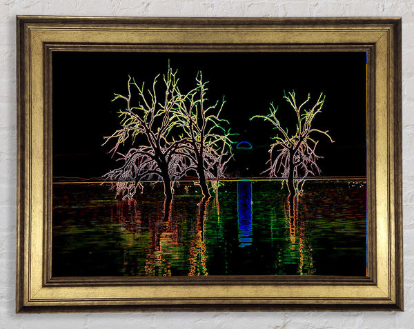 Abstract Neon Landscape 15 Framed Print