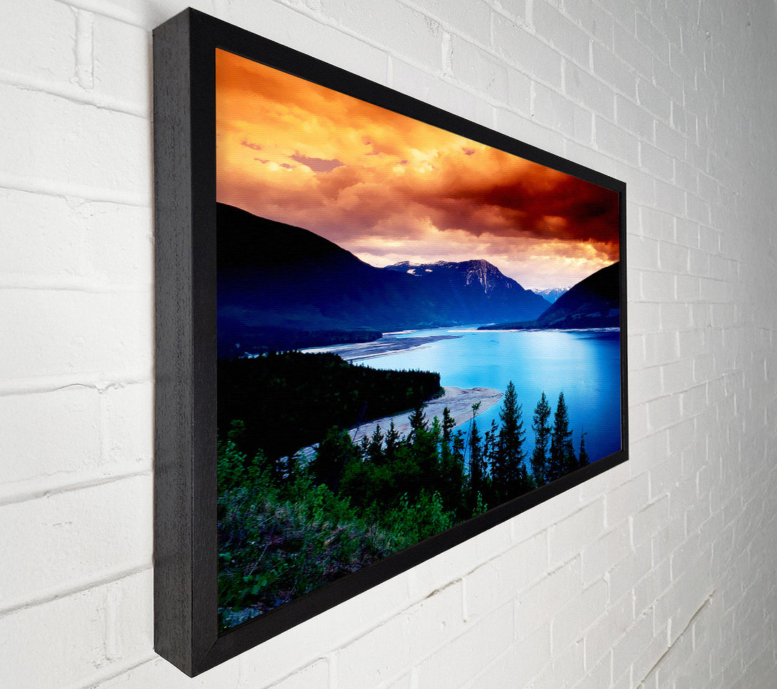  A Canvas Print of Mountain River Storm Canvas Wall Art