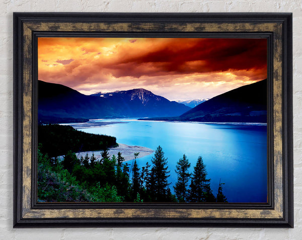 Mountain River Storm Framed Print