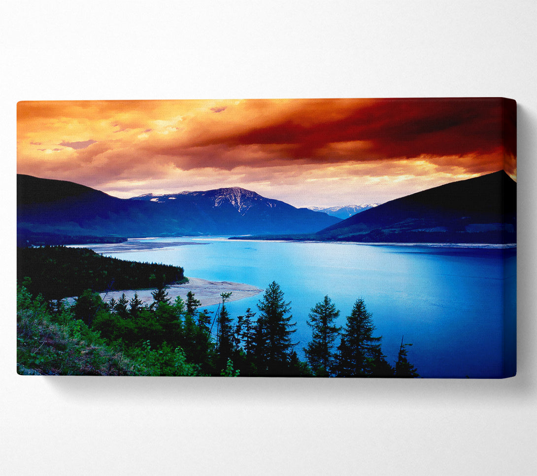  A Canvas Print of Mountain River Storm Canvas Wall Art
