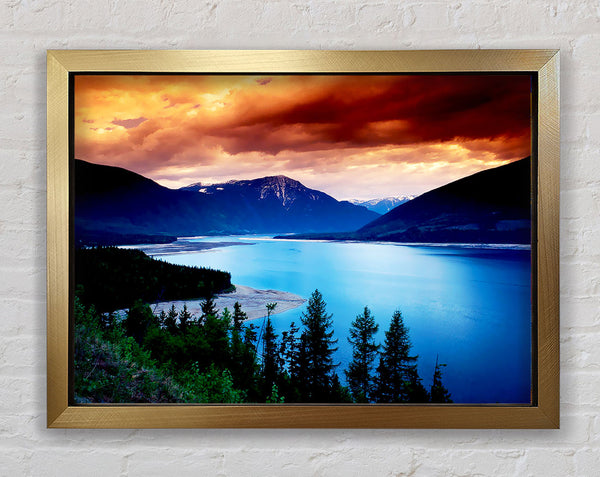 Mountain River Storm Framed Print
