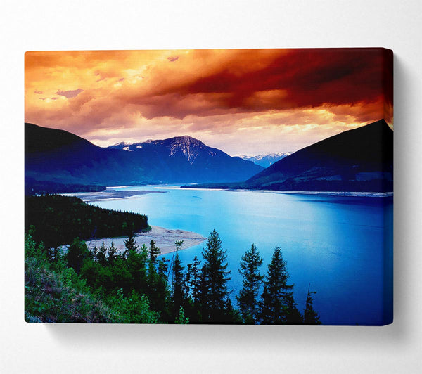  A Canvas Print of Mountain River Storm Canvas Wall Art