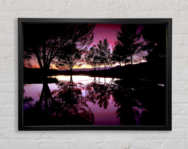 Purple Lake Calm Framed Print