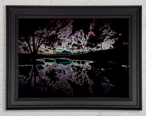 Abstract Neon Landscape 13 Framed Print