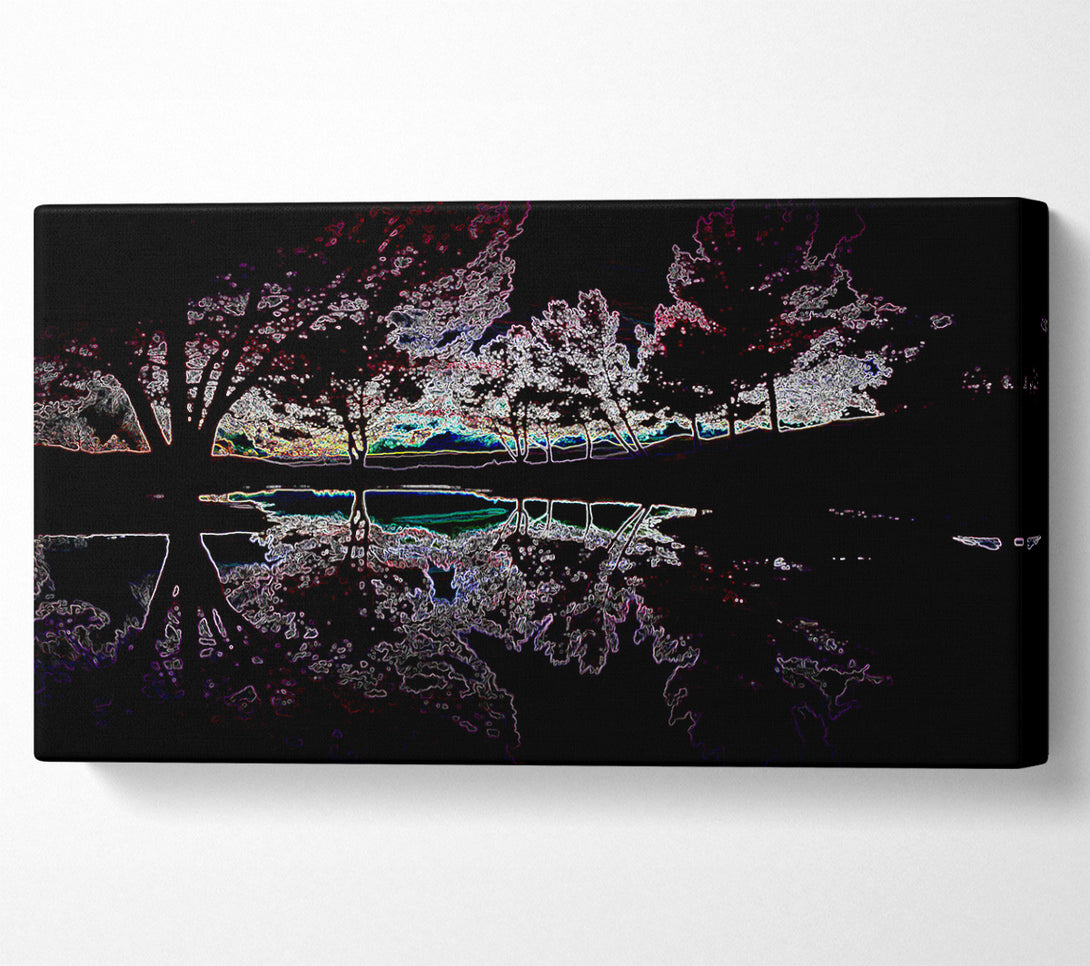  A Canvas Print of Abstract Neon Landscape 13 Canvas Wall Art