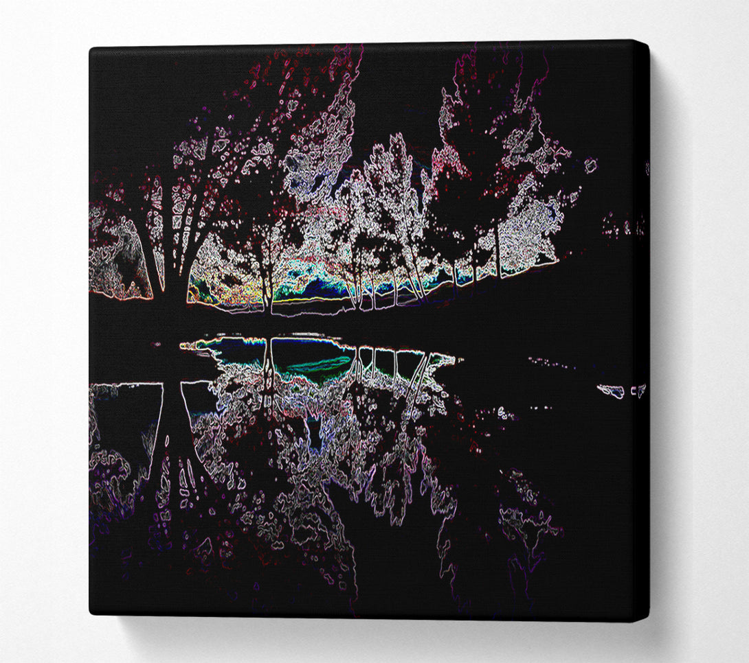  A Canvas Print of Abstract Neon Landscape 13 Canvas Wall Art