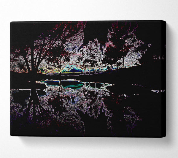  A Canvas Print of Abstract Neon Landscape 13 Canvas Wall Art