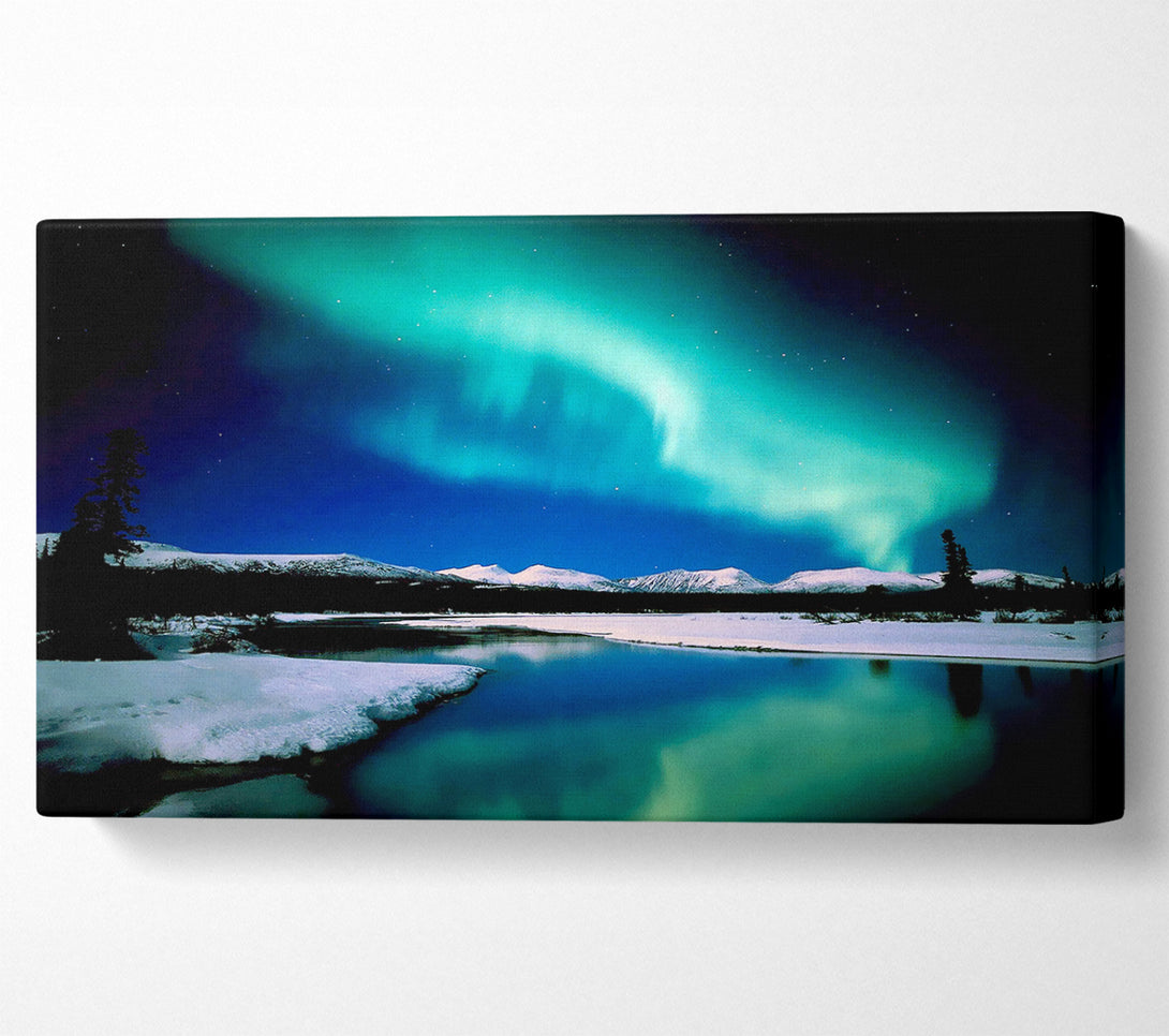 A Canvas Print of Northern Lights Lake View Canvas Print