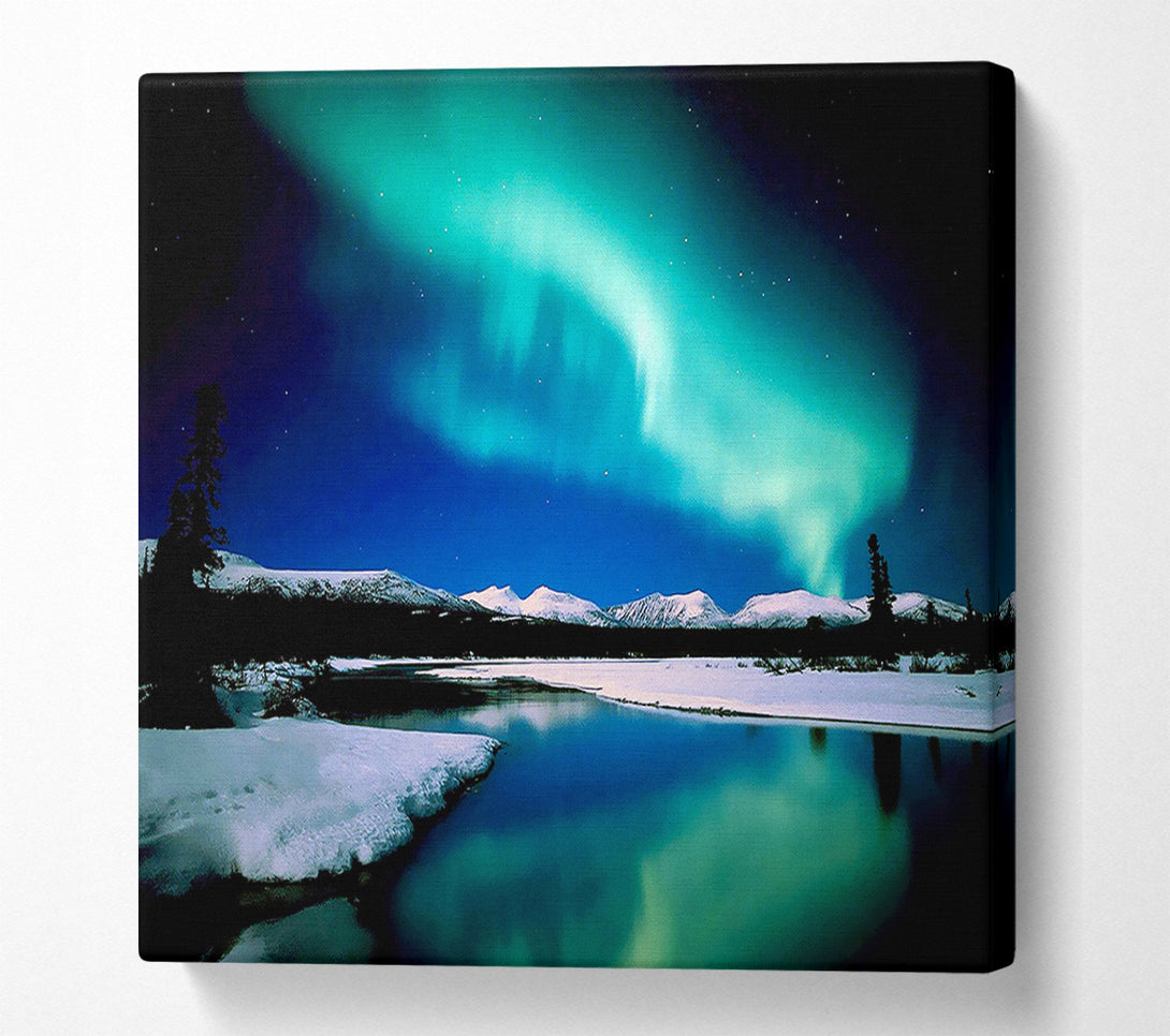  A Canvas Print of Northern Lights Lake View Canvas Print