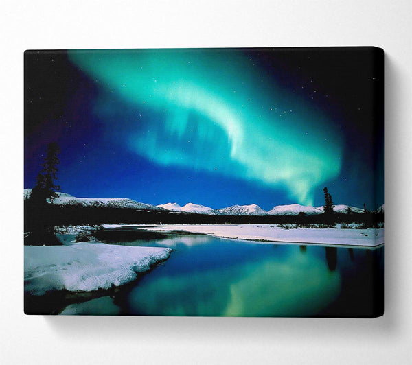  A Canvas Print of Northern Lights Lake View Canvas Print