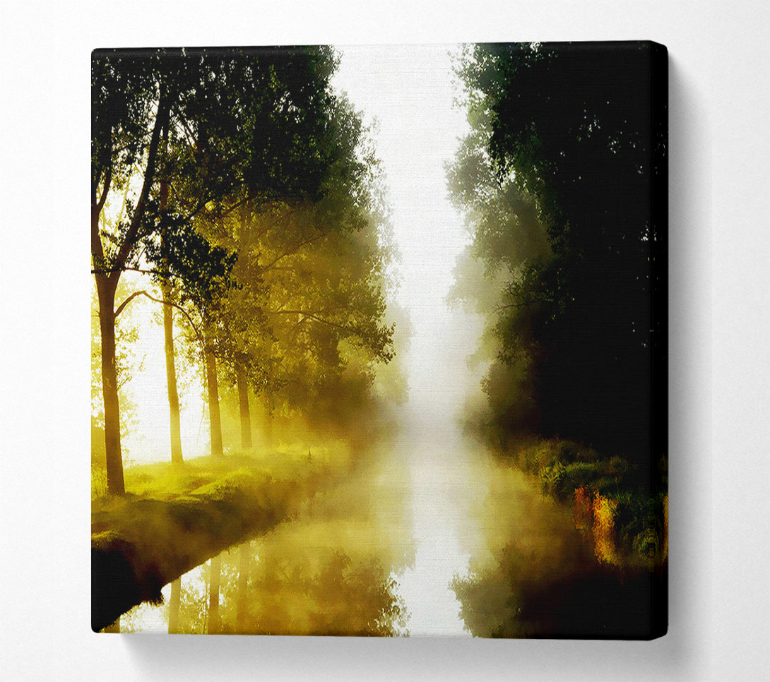  A Canvas Print of Misty Morning Lake Canvas Wall Art