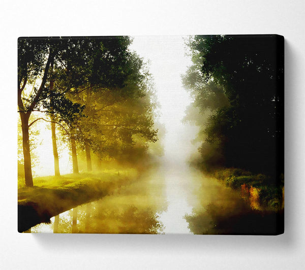  A Canvas Print of Misty Morning Lake Canvas Wall Art