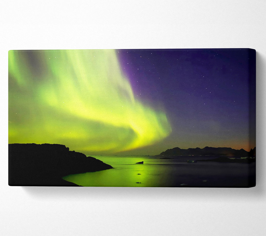  A Canvas Print of Northern Lights River Flow Canvas Art