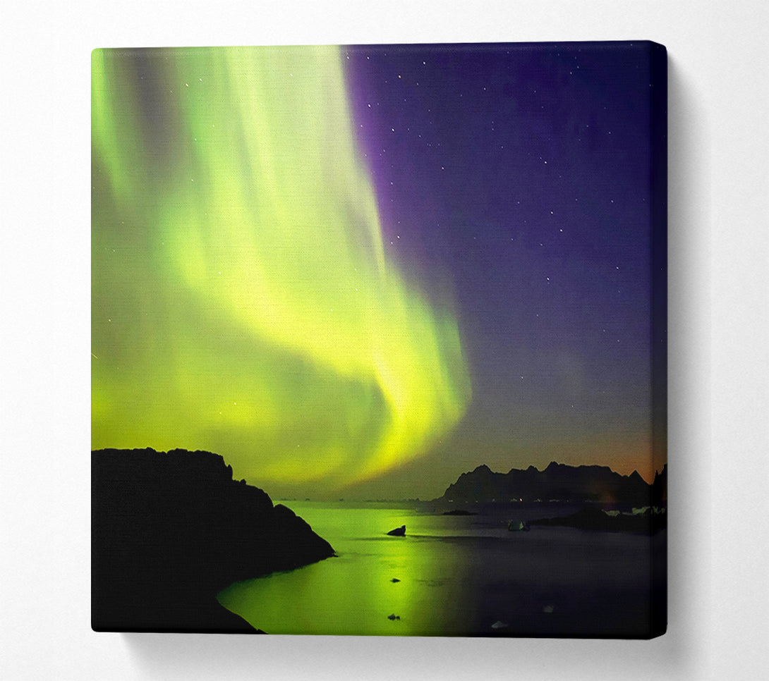  A Canvas Print of Northern Lights River Flow Canvas Art