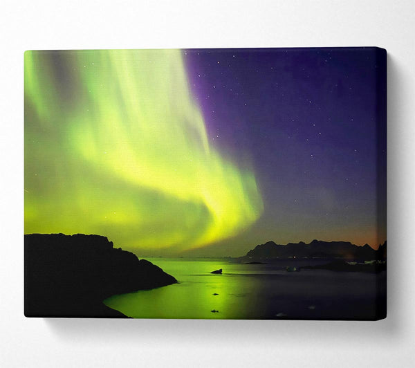  A Canvas Print of Northern Lights River Flow Canvas Art
