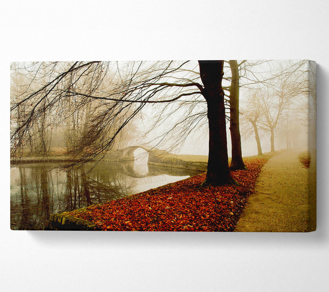  A Canvas Print of Morning Mist River Walk Canvas Wall Art