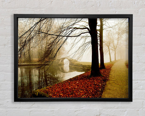 Morning Mist River Walk Framed Print