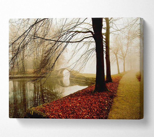  A Canvas Print of Morning Mist River Walk Canvas Wall Art