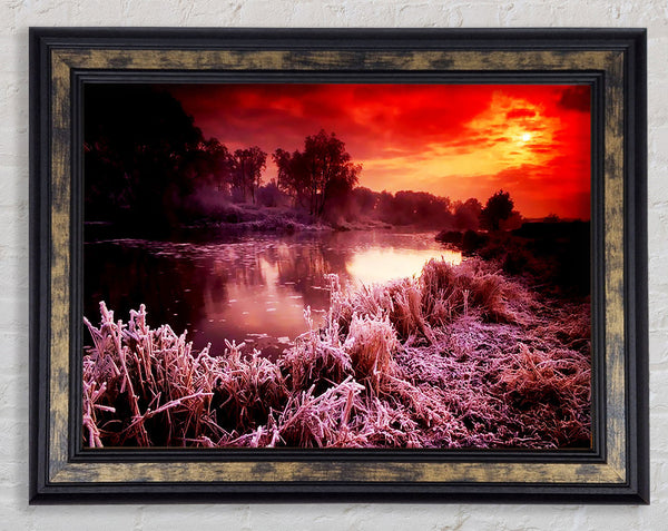 Winter By The Lake Framed Print