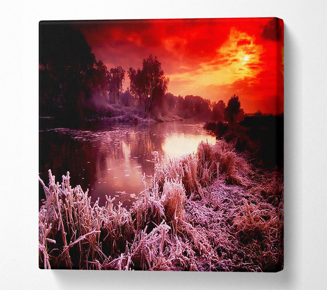  A Canvas Print of Winter By The Lake Canvas Art