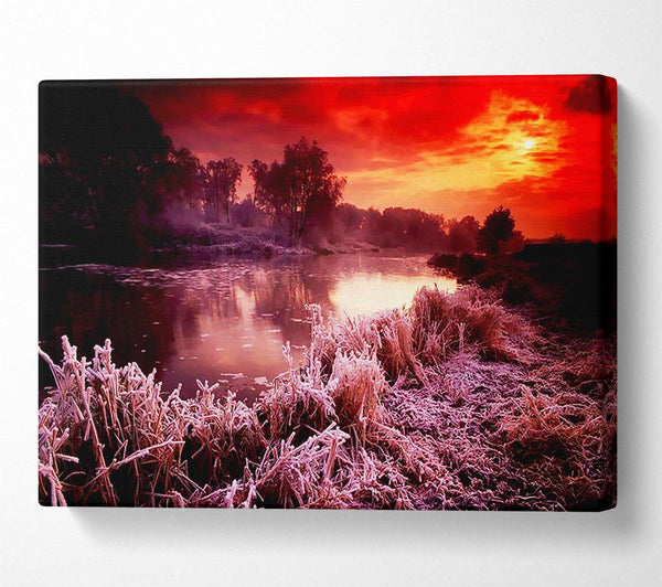  A Canvas Print of Winter By The Lake Canvas Art