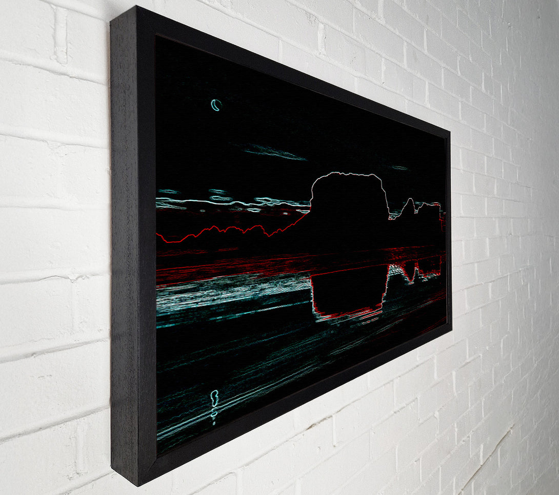  A Canvas Print of Abstract Neon Landscape 06 Canvas Art