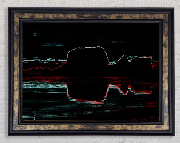 Abstract Neon Landscape 06 Framed Print