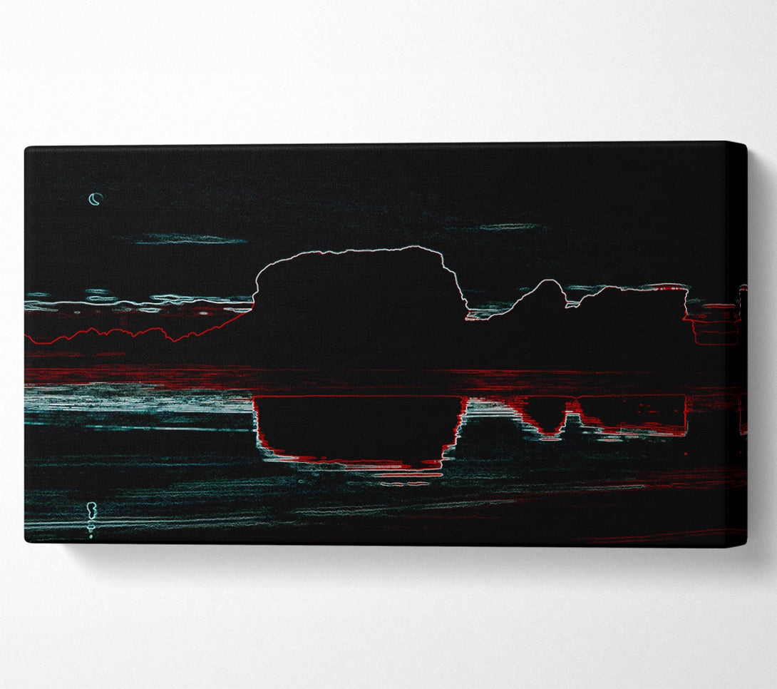  A Canvas Print of Abstract Neon Landscape 06 Canvas Art