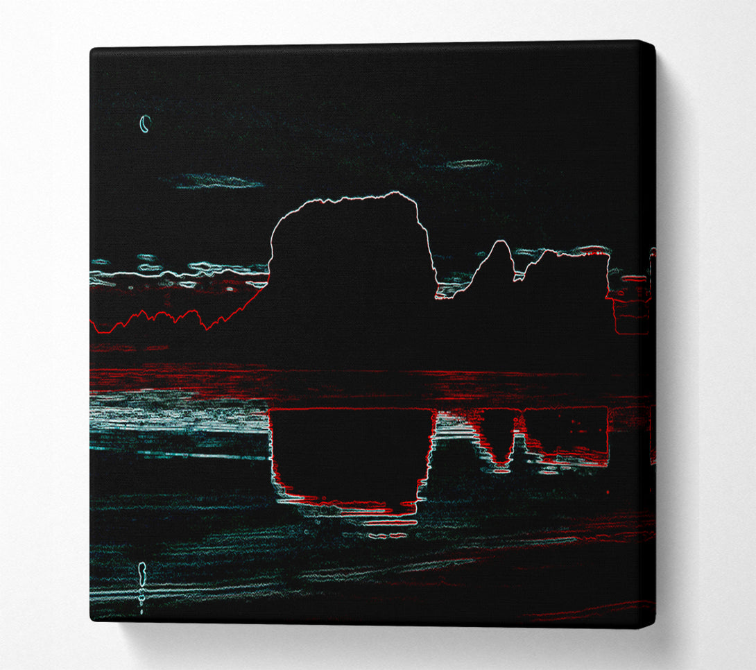  A Canvas Print of Abstract Neon Landscape 06 Canvas Art