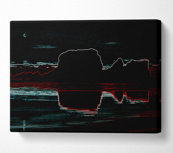  A Canvas Print of Abstract Neon Landscape 06 Canvas Art