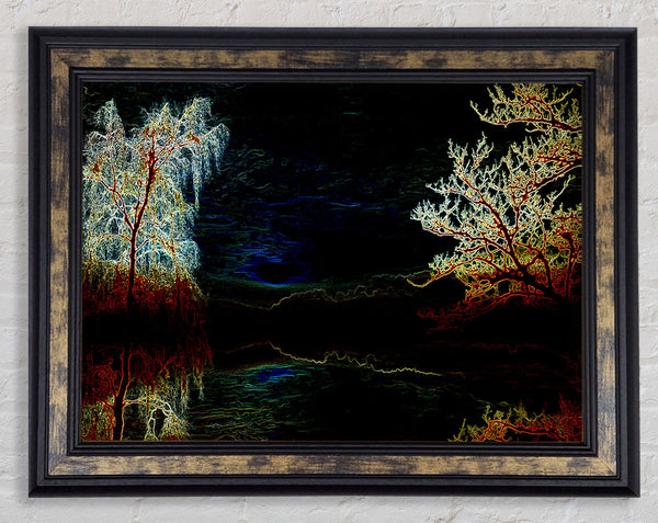 Abstract Neon Landscape 19 Framed Print