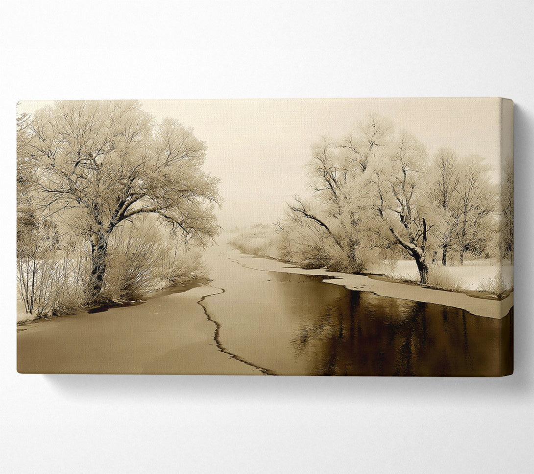  A Canvas Print of Winter Wonderland Sepia Canvas Wall Art