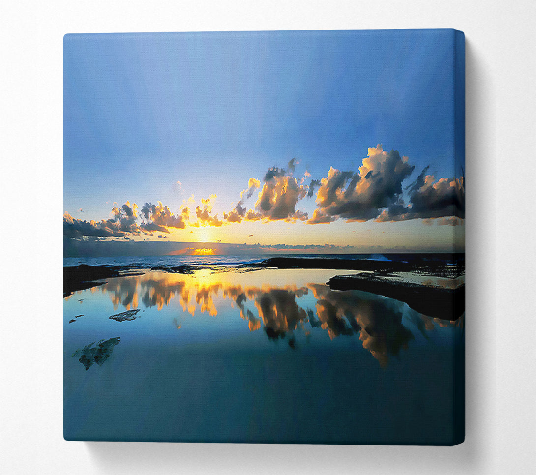  A Canvas Print of Golden Cloud Reflections Canvas Art